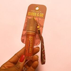 Paris Hilton Gloss & Go Lip Gloss Keychain - Coral Orange with Gold Accents